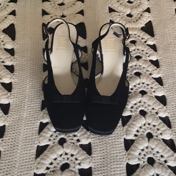 Cynthia Rowley Vintage Satin Black Kitten Mule - Picture 3 of 16